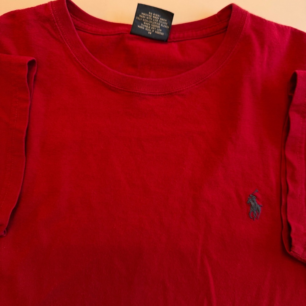 Polo Ralph Lauren Mens Red Short Sleeve Crew Neck Cotton T-Shirt Size Large
